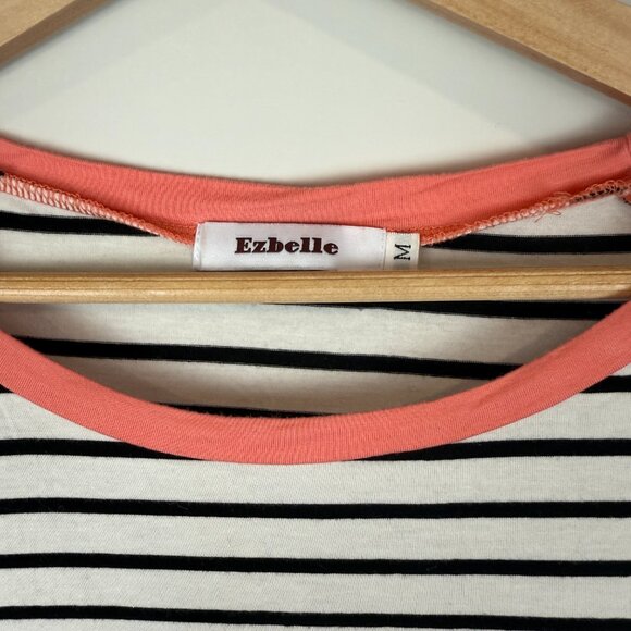 INFITTY Women's Casual Striped Raglan 3/4 Sleeve T Shirt Round Neck Baseball T - Picture 3 of 6